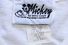 画像4: 90s USA製 Mickey by Jerry Leigh ミッキー マウス 刺繍 ワンポイント コットンTシャツ 白 XL (4)