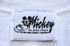 画像4: 90s Mickey by Jerry Leigh ミッキー マウス 染み込みプリント ショート丈 コットンTシャツ 白 (4)