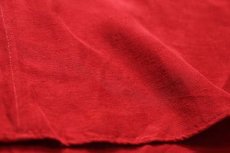 画像6: 90s イタリア製 Patriria 無地 ボタンダウン 半袖 レーヨンシャツ 濃赤 16 (6)