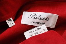 画像4: 90s イタリア製 Patriria 無地 ボタンダウン 半袖 レーヨンシャツ 濃赤 16 (4)