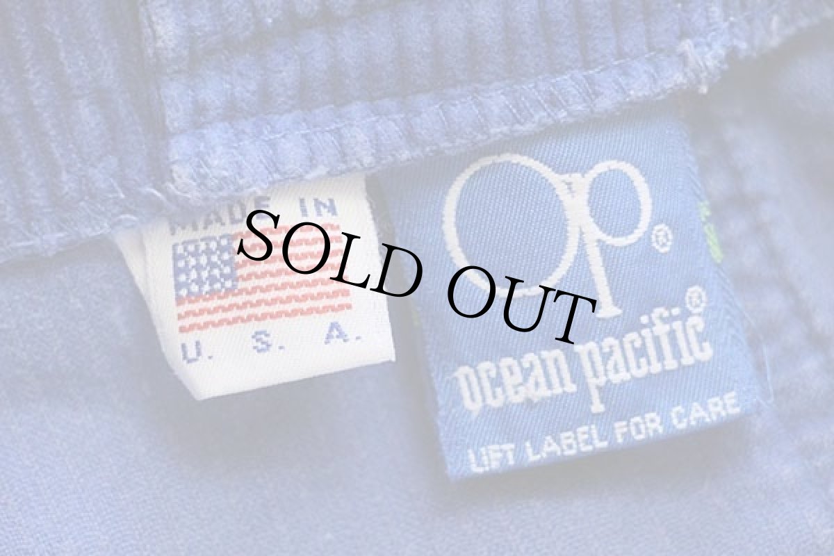 画像3: 80s USA製 OP ocean pacificオーシャンパシフィック 太畝 コーデュロイ ショートパンツ 青 w28★ショーツ (3)