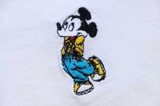 画像5: 90s USA製 Mickey by Jerry Leigh ミッキー マウス 刺繍 ワンポイント コットンTシャツ 白 XL (5)