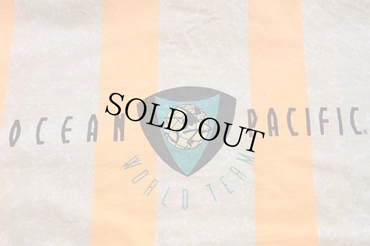 画像5: 80s イタリア製 OP ocean pacificオーシャンパシフィック WORLD TEAM クレイジーパターン ストライプ×総柄 半袖 コットンシャツ (5)