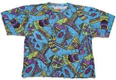 画像2: 90s ORIGINAL MARINES オールオーバープリント ショート丈 コットンTシャツ L (2)