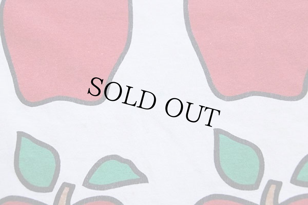 画像6: 90s USA製 Lollipop アップル イラスト コットンTシャツ 白 特大 (6)