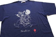 画像4: デッドストック★90s イタリア製 Forat Tshirt イラスト コットンTシャツ 紺★B (4)