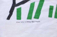 画像6: 90s USA製 I am loved キャット フラワー コットンTシャツ ワンピース 白 特大 (6)