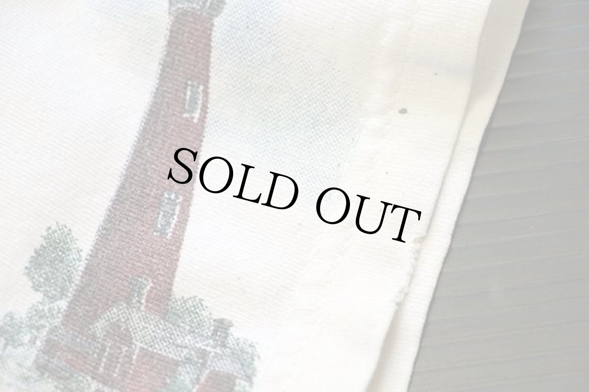 画像7: 00s 灯台 総柄 アート コットンTシャツ 白 L (7)