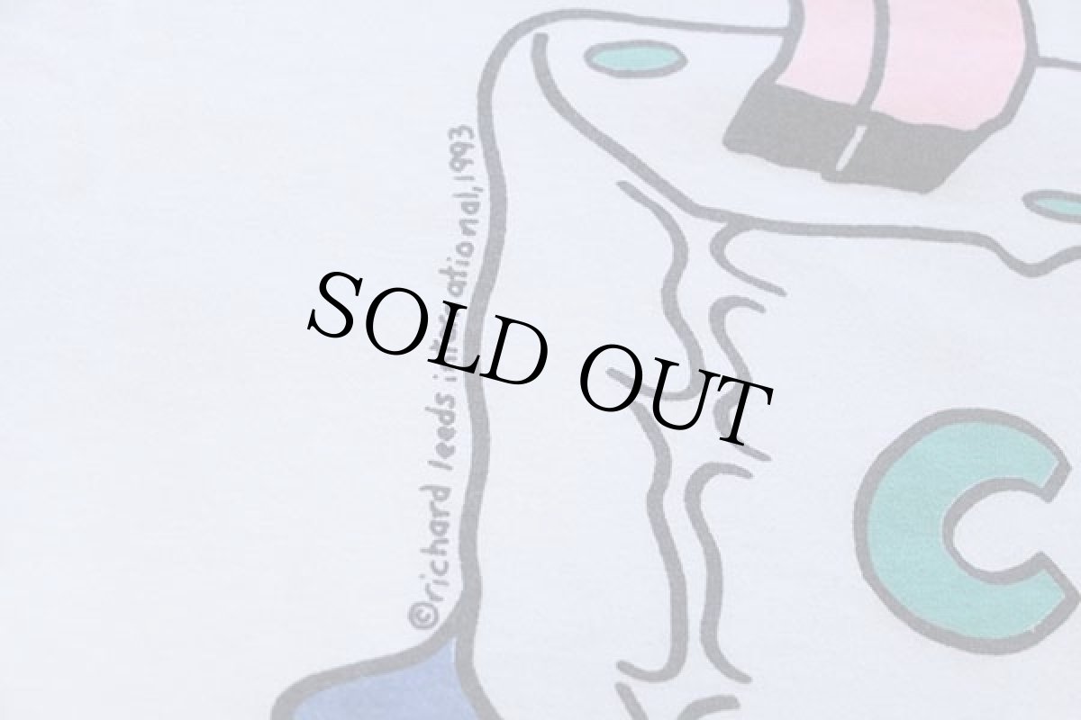 画像4: 90s TRUE COLORS ブタ CHILL イラスト ショート丈 コットンTシャツ 白 M (4)