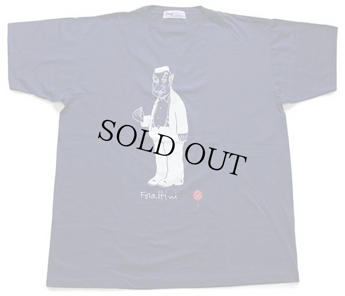 画像2: デッドストック★90s イタリア製 Forat Tshirt イラスト コットンTシャツ 紺★A (2)