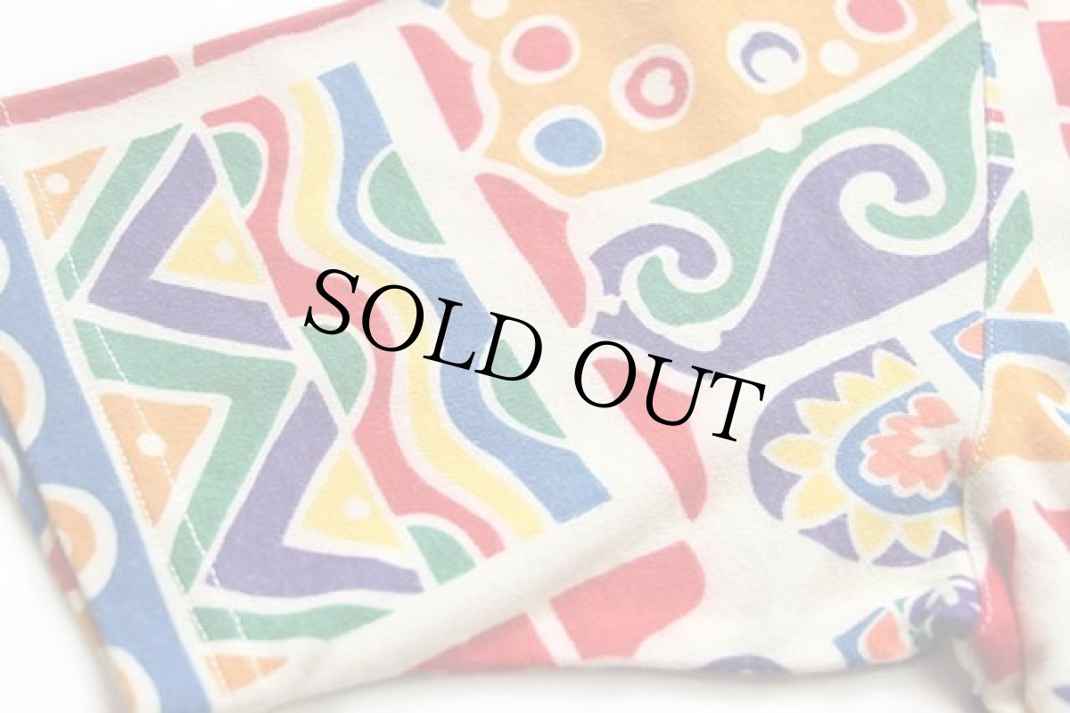 画像7: 90s イタリア製 アート オールオーバープリント コットン カットソー ロング (7)