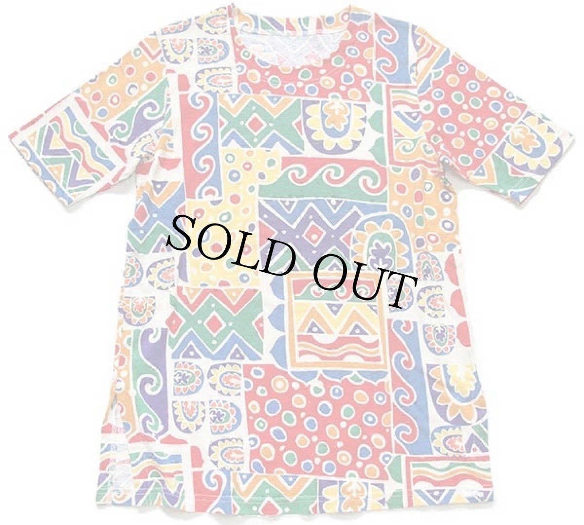 画像2: 90s イタリア製 アート オールオーバープリント コットン カットソー ロング (2)