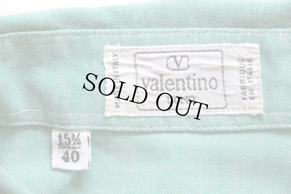 画像4: 80s イタリア製 valentino 無地 ボタンダウン 半袖シャツ 薄緑 15 (4)