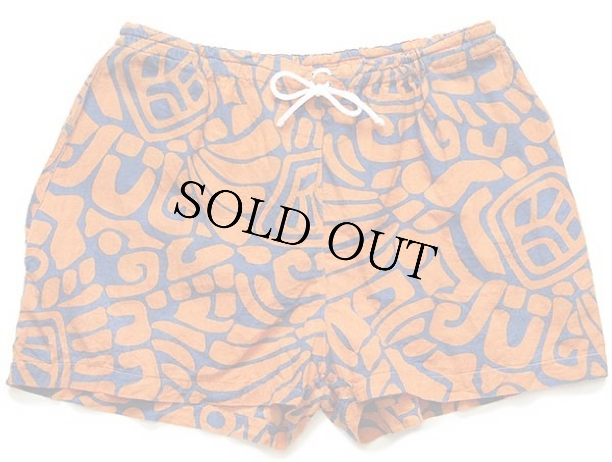 画像7: 80s イタリア製 アート 総柄 染み込みプリント 半袖 コットンシャツ&ショートパンツ セットアップ★ショーツ (7)