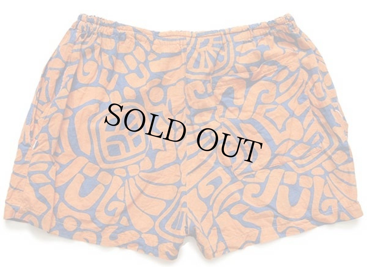 画像8: 80s イタリア製 アート 総柄 染み込みプリント 半袖 コットンシャツ&ショートパンツ セットアップ★ショーツ (8)