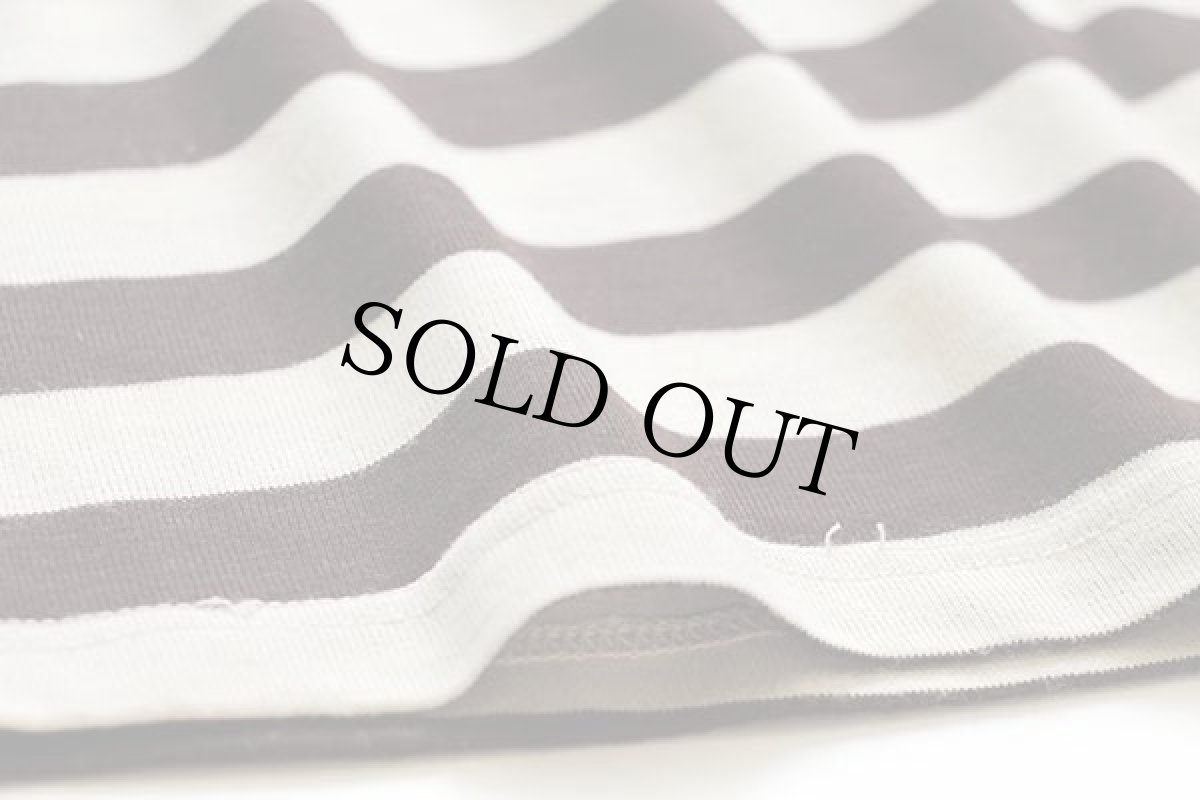 画像5: 70s La.Di.Ma. ボーダー ボートネック 半袖 アクリルTシャツ 焦げ茶×生成り 6 (5)