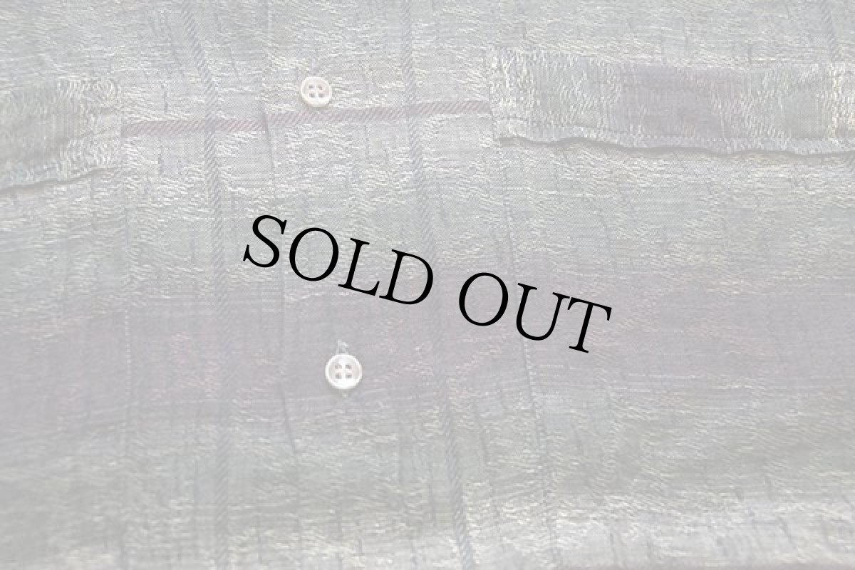 画像5: 90s イタリア製 sangiorgio グラデーション 織り柄 半袖 リネンシャツ 40 (5)