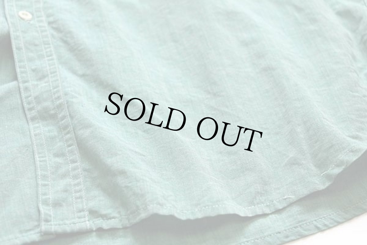 画像5: 80s イタリア製 valentino 無地 ボタンダウン 半袖シャツ 薄緑 15 (5)