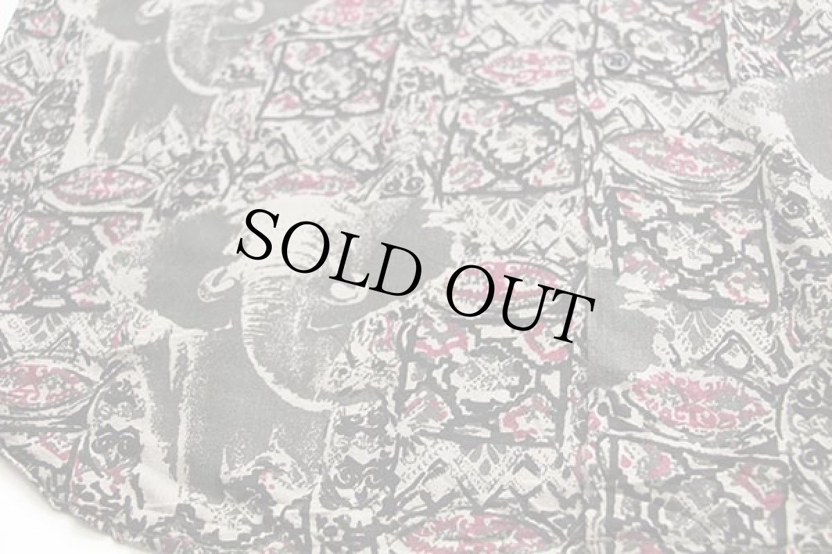 画像6: 80s THE BE BOP COMPANY エレファント 総柄 半袖 レーヨンシャツ L (6)