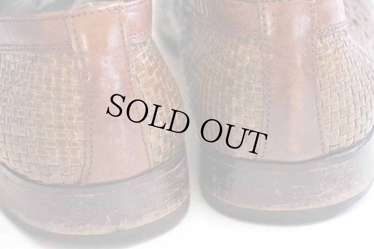 画像8: イタリア製 REGARD 編み込み レザーシューズ 茶 40 (8)