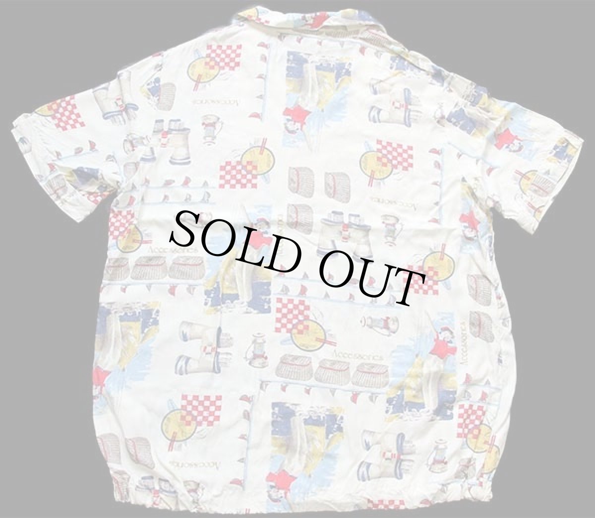 画像2: 80s イタリア製 MamaNoel マリン柄 スキッパーネック プルオーバー 半袖 レーヨン混 シャツ 48 (2)