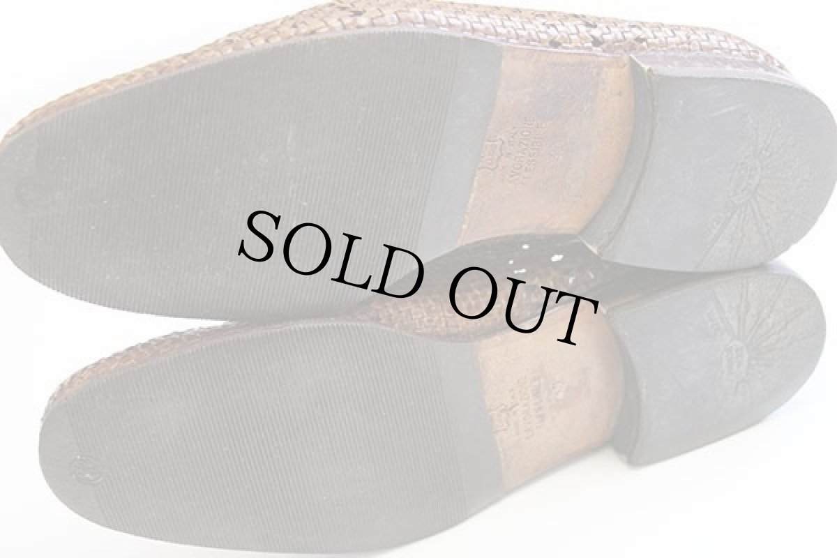 画像4: イタリア製 REGARD 編み込み レザーシューズ 茶 40 (4)