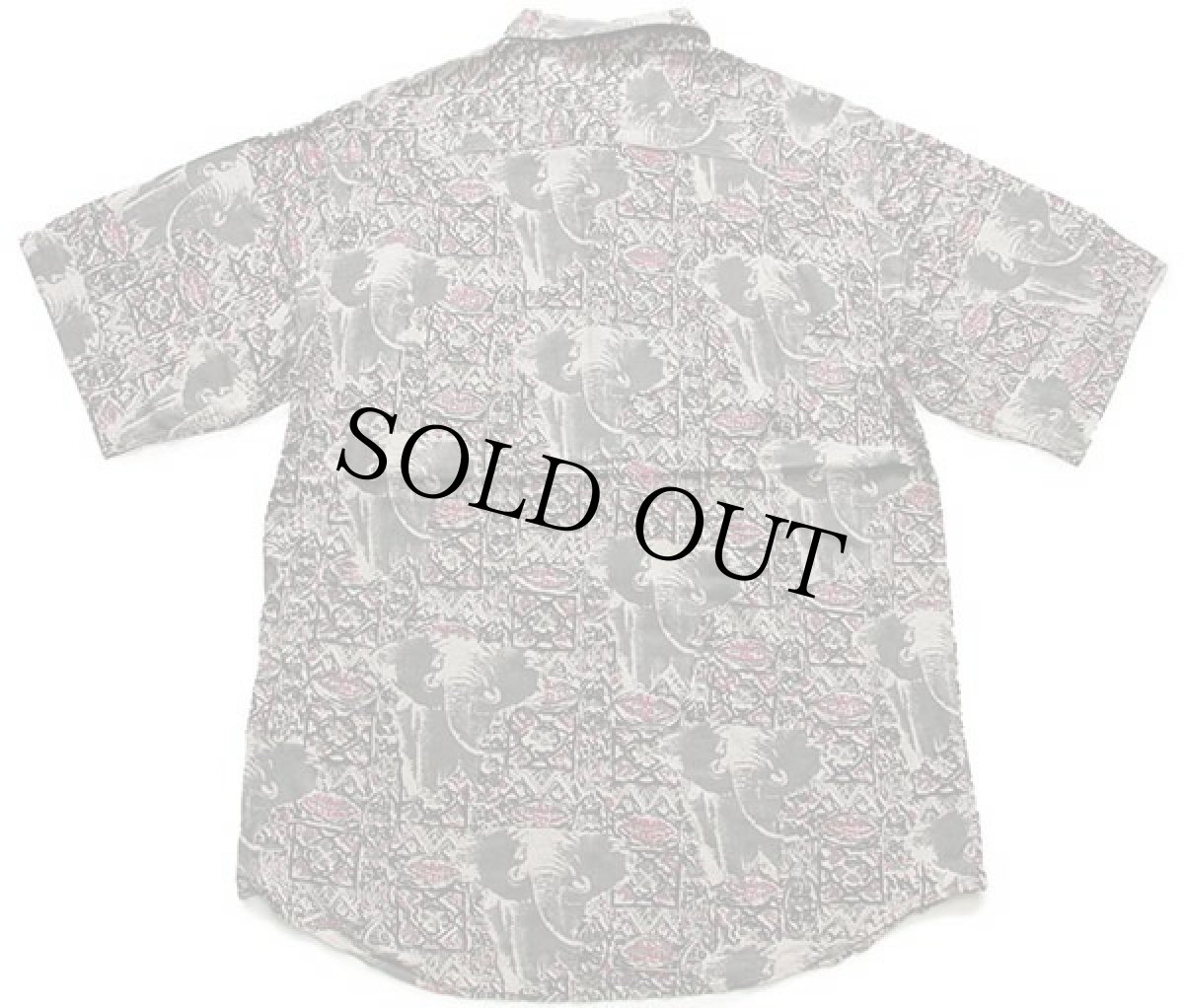 画像2: 80s THE BE BOP COMPANY エレファント 総柄 半袖 レーヨンシャツ L (2)