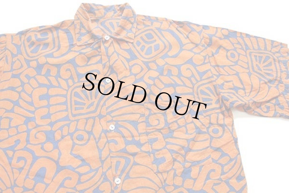 画像4: 80s イタリア製 アート 総柄 染み込みプリント 半袖 コットンシャツ&ショートパンツ セットアップ★ショーツ (4)