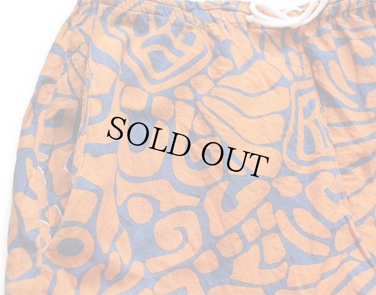 画像10: 80s イタリア製 アート 総柄 染み込みプリント 半袖 コットンシャツ&ショートパンツ セットアップ★ショーツ (10)