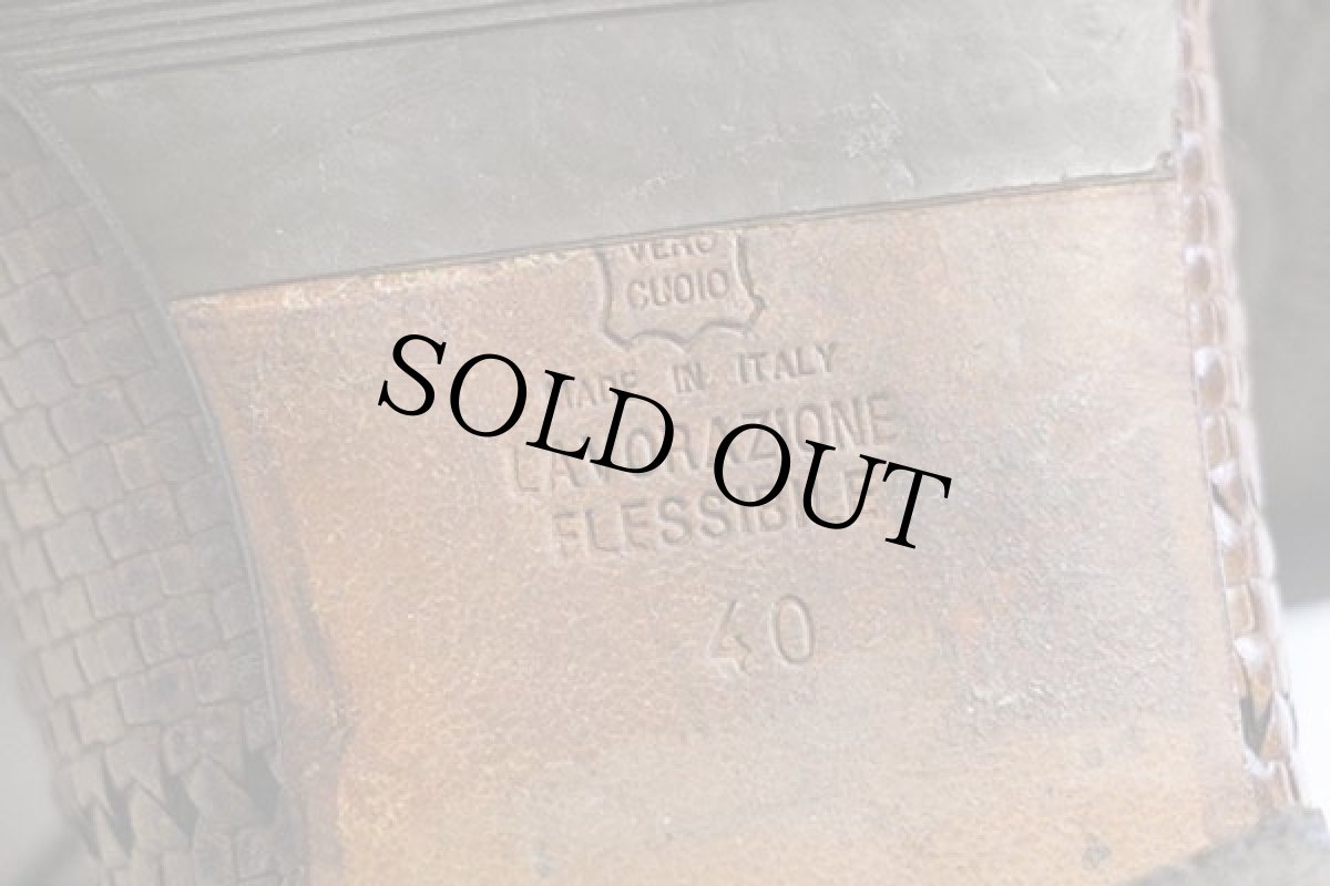 画像6: イタリア製 REGARD 編み込み レザーシューズ 茶 40 (6)