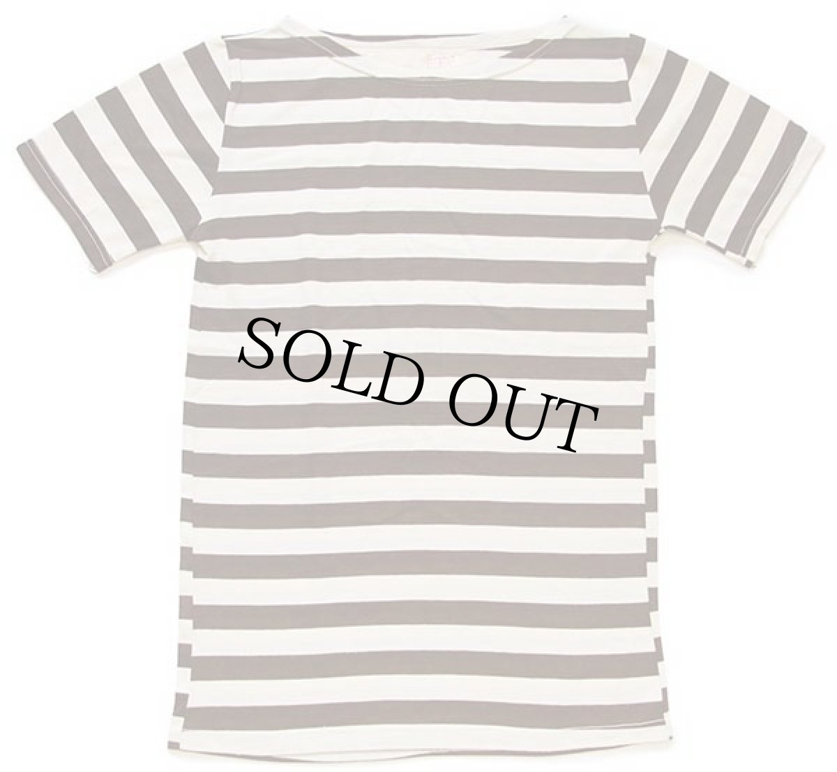 画像2: 70s La.Di.Ma. ボーダー ボートネック 半袖 アクリルTシャツ 焦げ茶×生成り 6 (2)