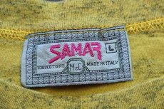 画像4: 90s イタリア製 SAMAR McCrae's刺繍 ボーダー コットンTシャツ マスタード×杢ブラック (4)