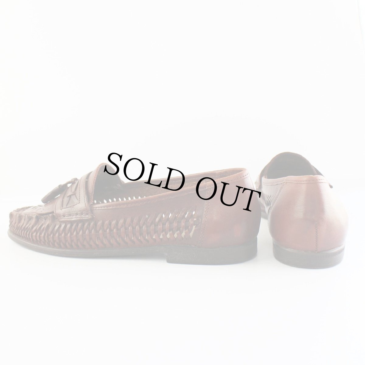 画像3: 90s ブラジル製 NUNN BUSH 編み込み タッセルローファー レザーシューズ 赤茶 9.5M★革靴 (3)