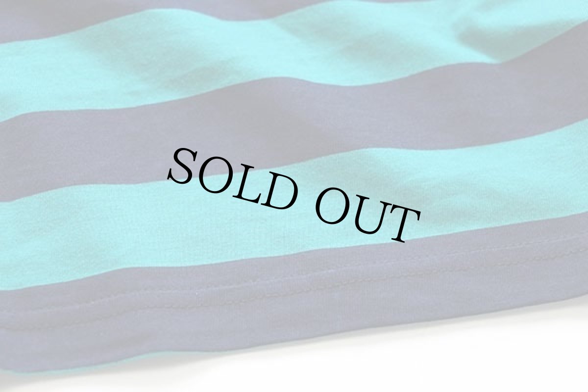 画像6: デッドストック★90s イタリア製 Ariete diffusion 太ボーダー コットンTシャツ 紺×緑 48 (6)