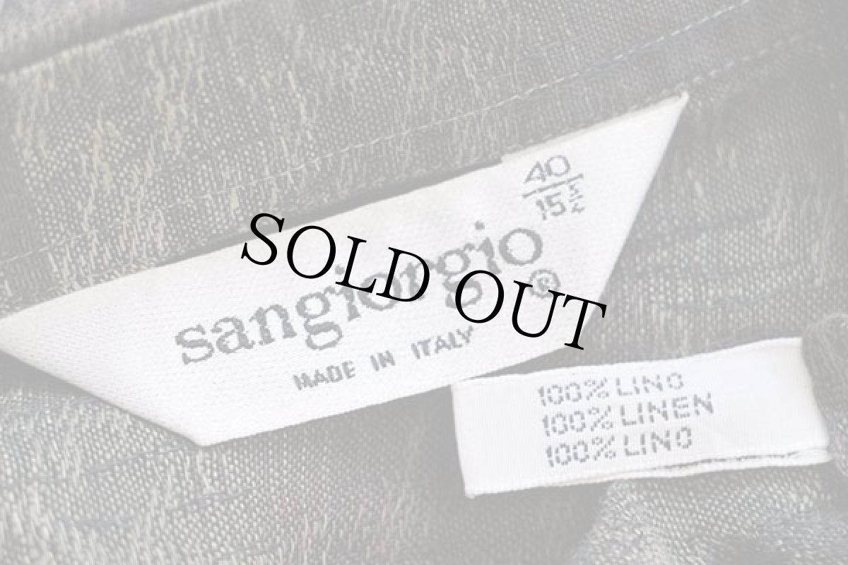 画像4: 90s イタリア製 sangiorgio グラデーション 織り柄 半袖 リネンシャツ 40 (4)