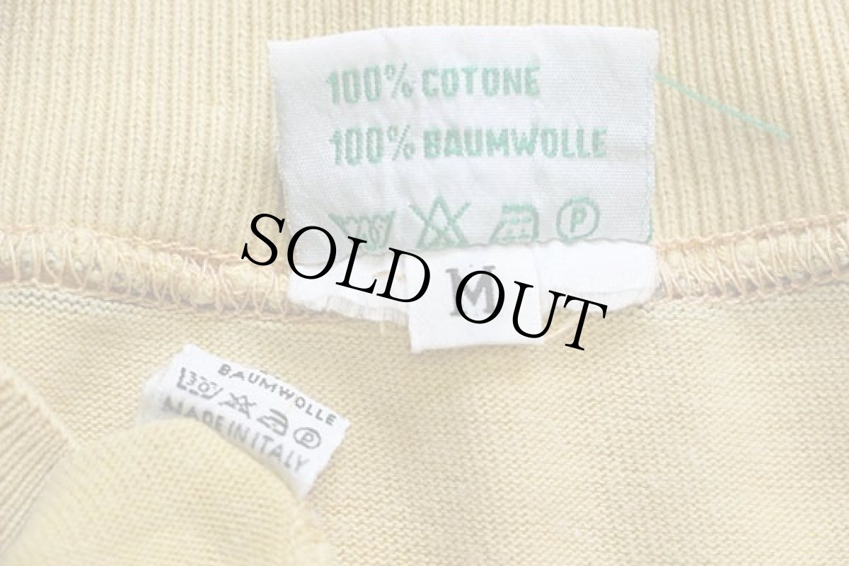 画像5: 90s イタリア製 Superpull 太ボーダー コットンTシャツ 黄×薄黒 M (5)