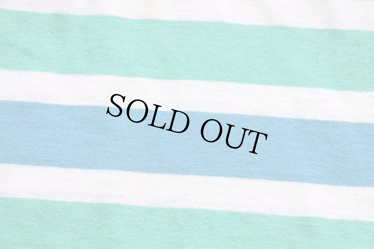 画像6: 90s USA製 actif マルチボーダー コットン ポケットTシャツ L (6)