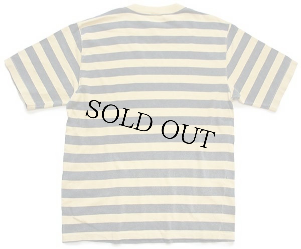 画像3: 90s イタリア製 Superpull 太ボーダー コットンTシャツ 黄×薄黒 M (3)