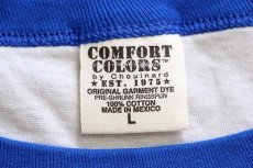 画像5: デッドストック★00s COMFORT COLORS 無地 コットン リンガーTシャツ 白×青 L (5)