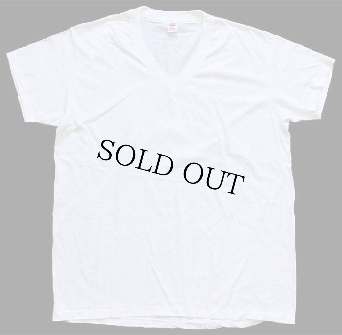 画像3: デッドストック★80s USA製 Hanes 無地 Vネック コットンTシャツ 白 L (3)