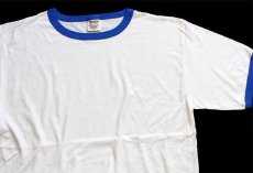 画像2: デッドストック★00s COMFORT COLORS 無地 コットン リンガーTシャツ 白×青 L (2)