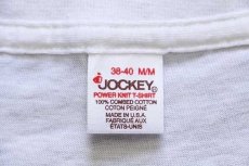 画像4: デッドストック★90s USA製 JOCKEY 無地 Vネック コットンTシャツ 白 M (4)