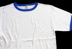 画像2: デッドストック★00s COMFORT COLORS 無地 コットン リンガーTシャツ 白×青 S (2)