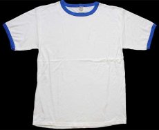 画像3: デッドストック★00s COMFORT COLORS 無地 コットン リンガーTシャツ 白×青 L (3)