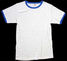 画像3: デッドストック★00s COMFORT COLORS 無地 コットン リンガーTシャツ 白×青 M (3)