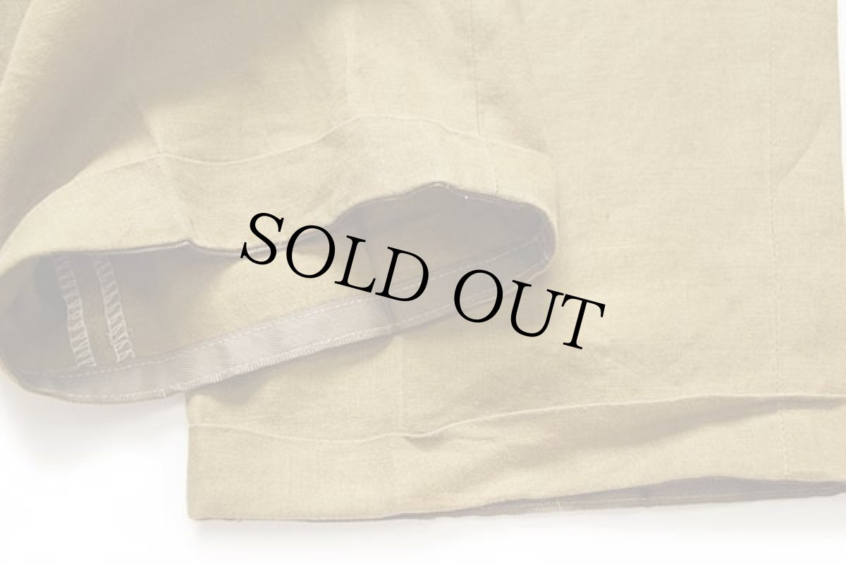 画像7: 90s HUGO BOSS ツータック スラックス リネンパンツ うぐいす 1 (7)