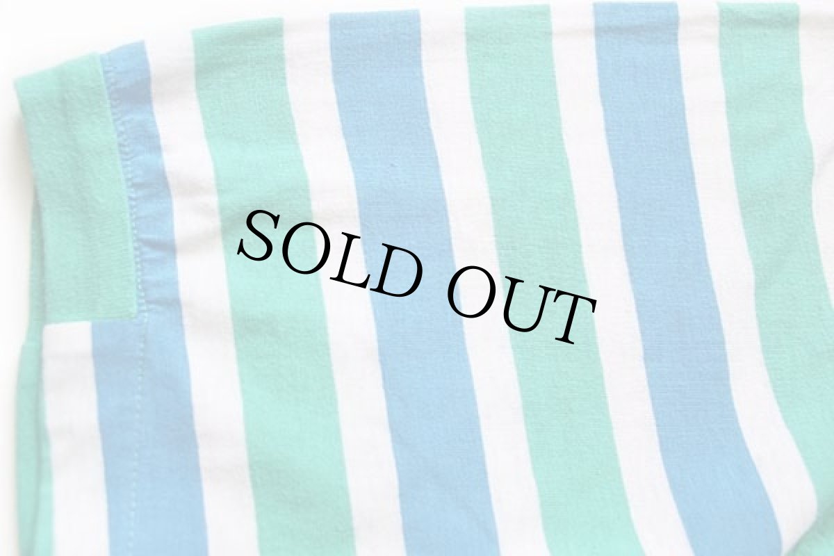 画像5: 90s USA製 actif マルチボーダー コットン ポケットTシャツ L (5)