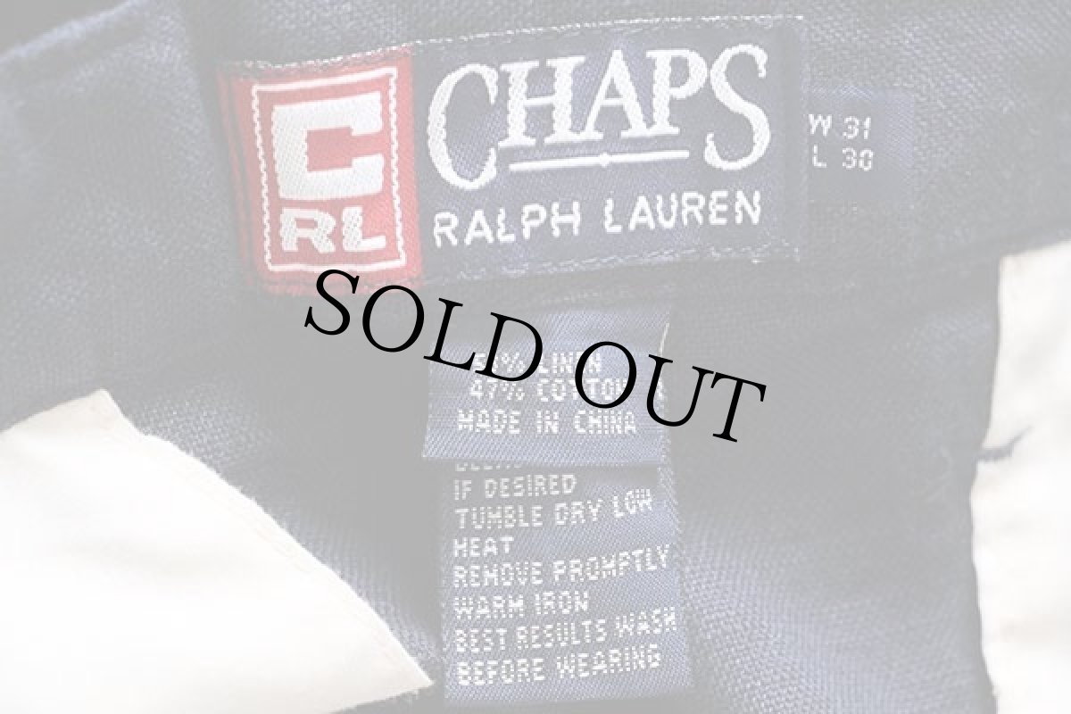 画像6: 00s CHAPS ラルフローレン ツータック スラックス リネン×コットンパンツ 紺 w31 L30 (6)