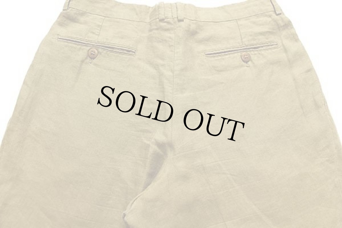 画像5: 90s HUGO BOSS ツータック スラックス リネンパンツ うぐいす 1 (5)