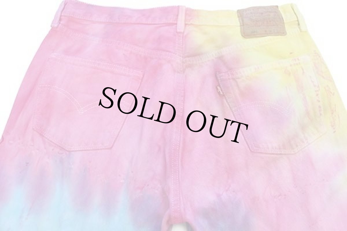 画像5: 00s USA製 Levi'sリーバイス 501 タイダイ染め デニムパンツ W36 L30 (5)